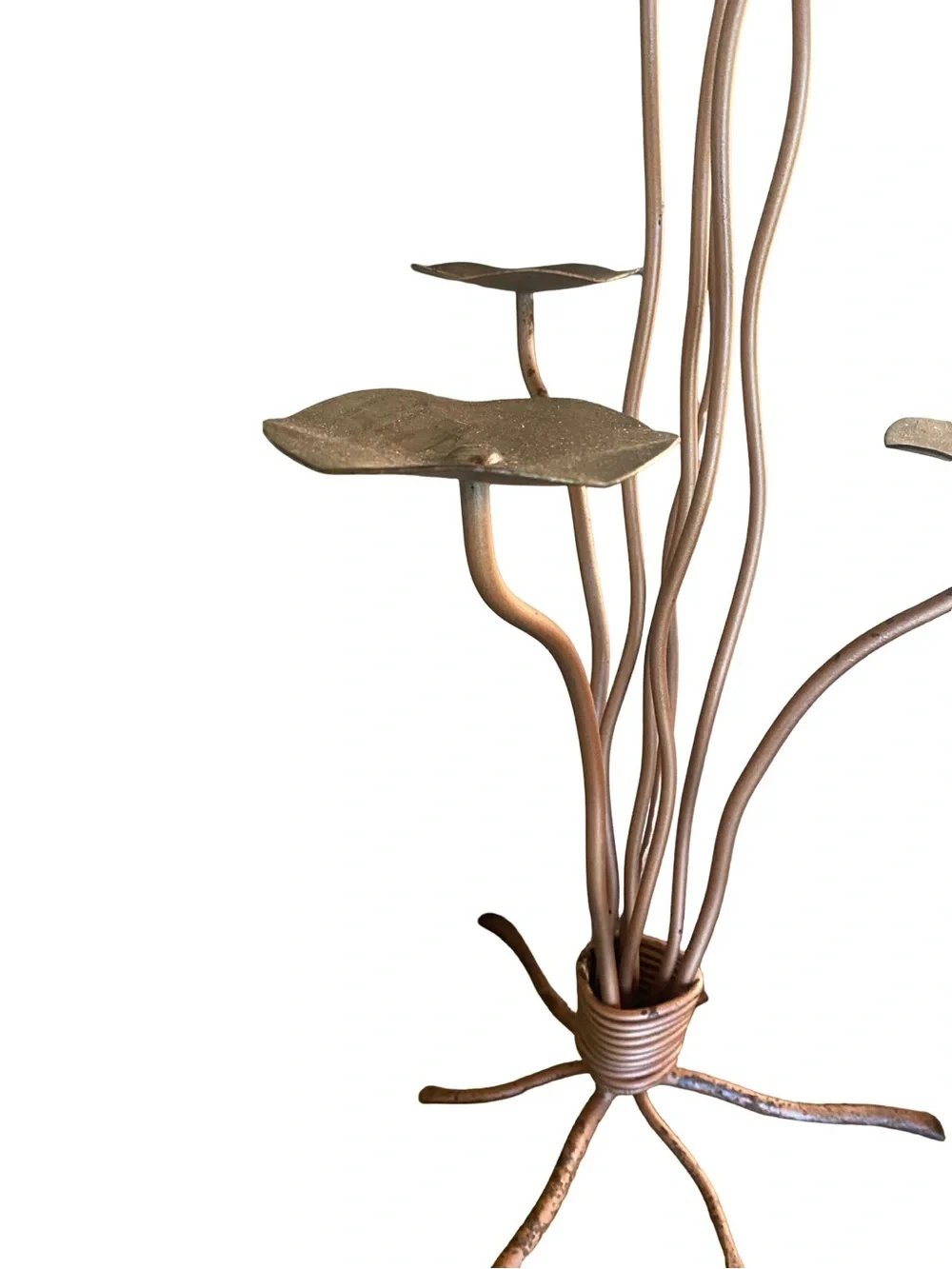 Metal Water‎ Lily/Cattail With 3 Tea Light Candle Holder Appox 28” H